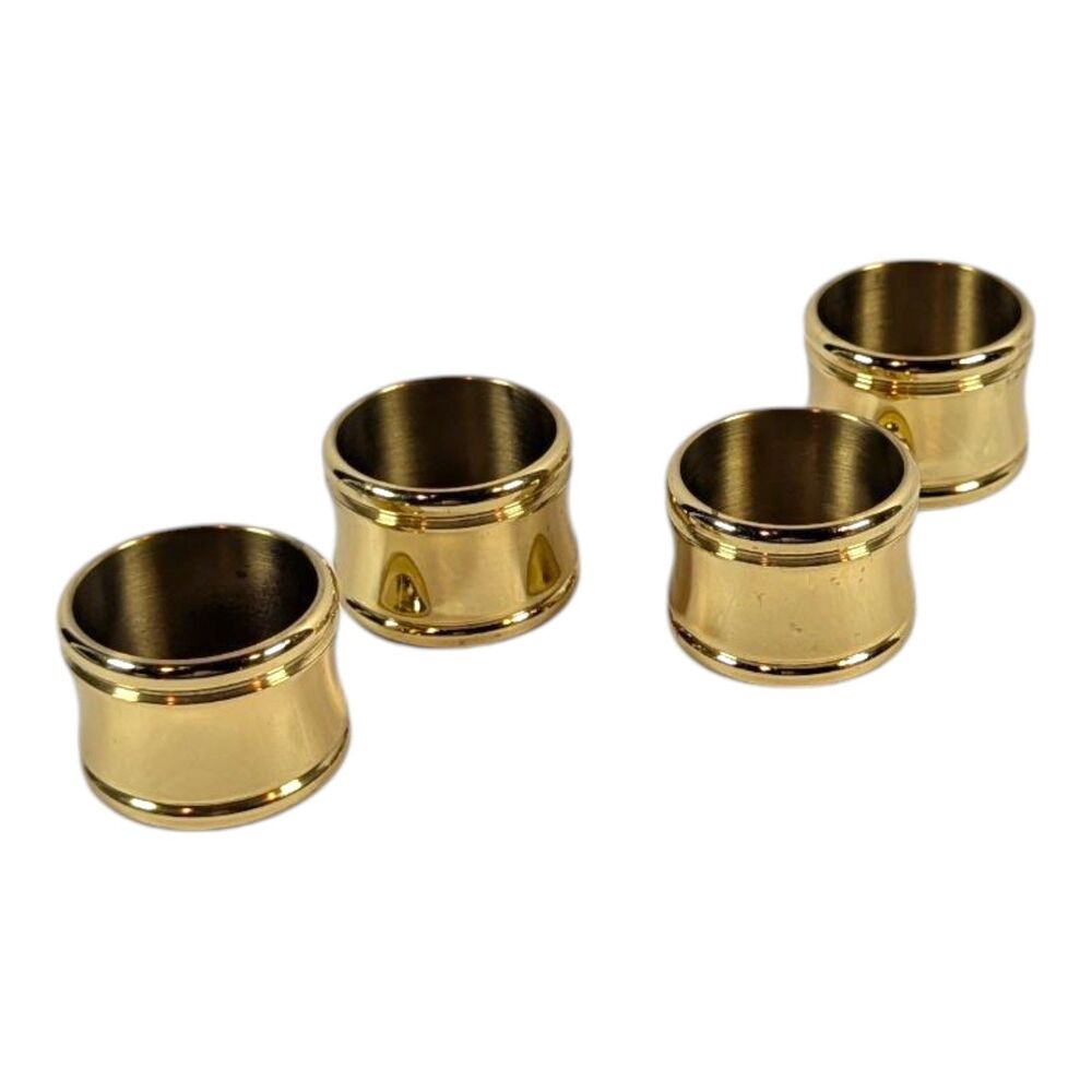 Polished Brass Napkin Rings Set of 4 Vintage Cottagecore Grannycore